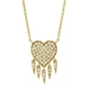 cheap bijoux jewelry crystal heart pave pendant necklace for girls