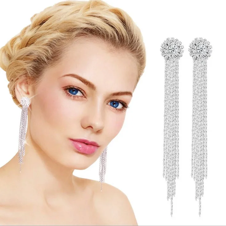 Hot sale inspired silver 925 sterling tassel jewelry earrings girls accessories sexy earrringd, As picture
Hot sale inspired silver 925 sterling tassel jewelry earrings girls accessories sexy earrringd, As picture