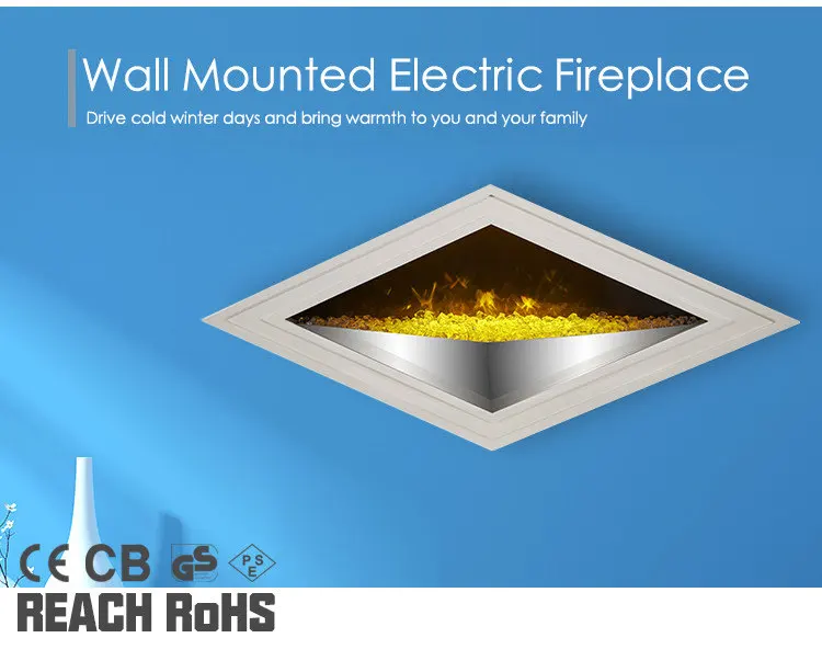 Decor flame 220-240v 1000W/2000W wall mounted electric fireplace remote control