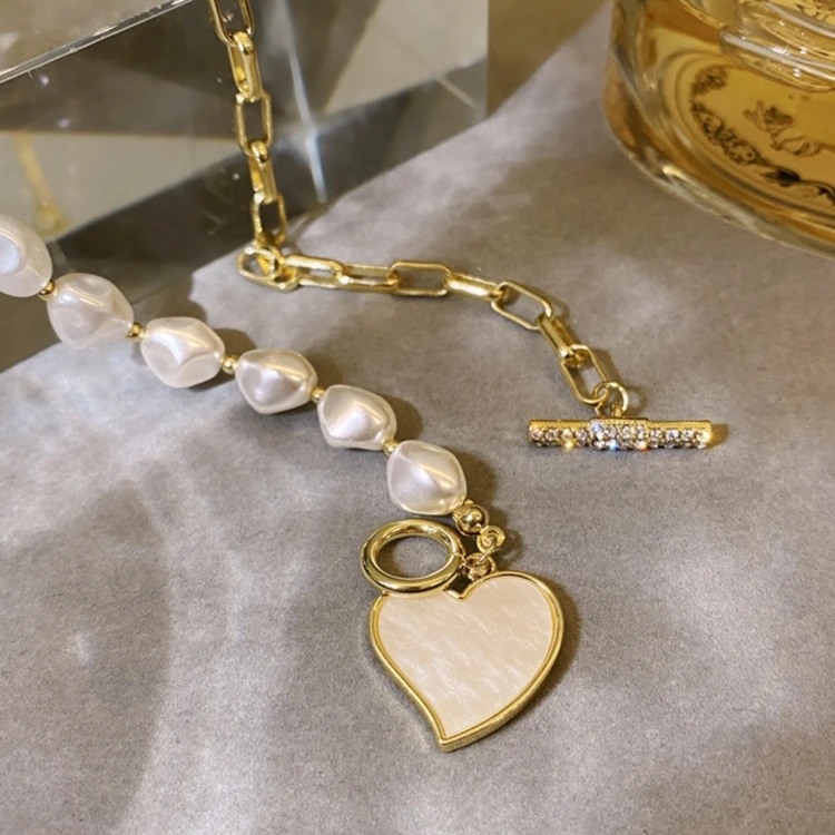 High Quality Irregular Nature Pearls Jewelry Gold Plated Heart Shape Shells Necklaces
High Quality Irregular Nature Pearls Jewelry Gold Plated Heart Shape Shells Necklaces