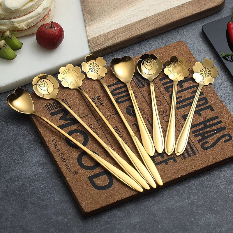 wedding gift stainless steel gold plated wholesale spoon coffee tea Dessert cake heart Flower Shaped spoon, As picture
wedding gift stainless steel gold plated wholesale spoon coffee tea Dessert cake heart Flower Shaped spoon, As picture