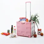 Bafuluo korea style 35KG heavy duty and large size turnover storage supermarket plastic shopping basket trolleys