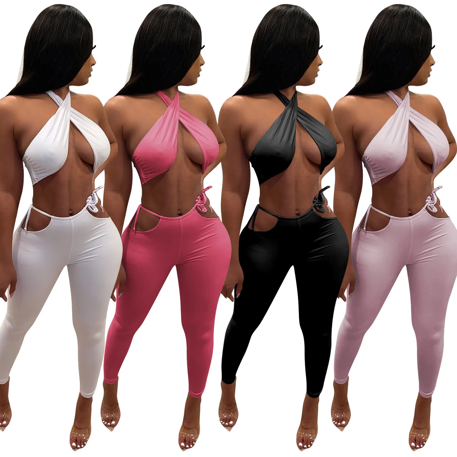 X5470 - fashion bandage sexy sleeveless crop top and pants women two piece set
X5470 - fashion bandage sexy sleeveless crop top and pants women two piece set