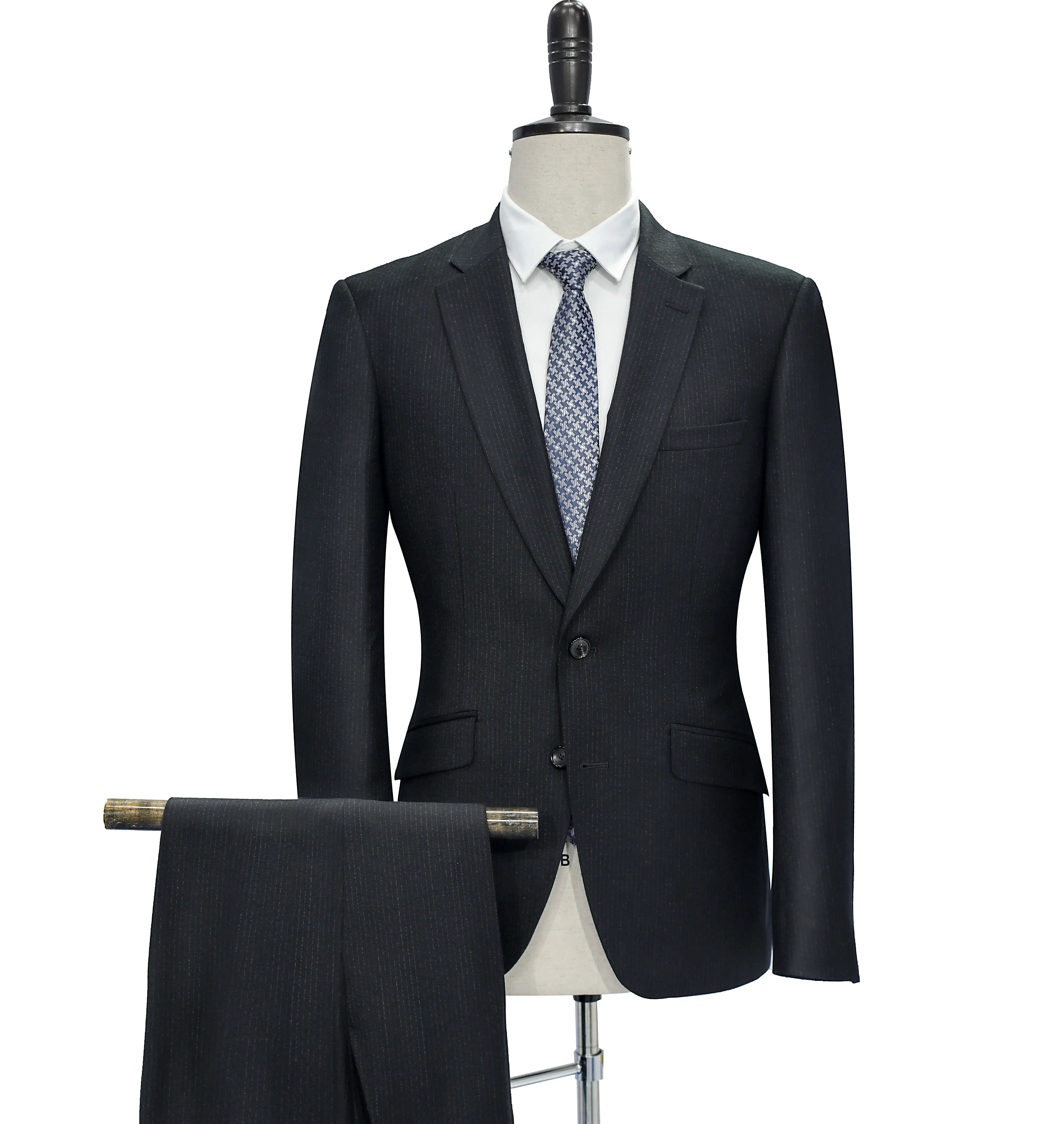100% Wool Dark Striped Men'S Wedding Suits Two Piece Black Coat Pant Men Slim Suits, Black vertical stripe or custom
100% Wool Dark Striped Men'S Wedding Suits Two Piece Black Coat Pant Men Slim Suits, Black vertical stripe or custom