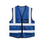 Custom retail construction work safety jacket vest with multi pockets
