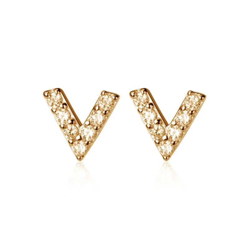 jewellery 925 sterling silver shiny letter V zircon stud earrings women anniversary
jewellery 925 sterling silver shiny letter V zircon stud earrings women anniversary