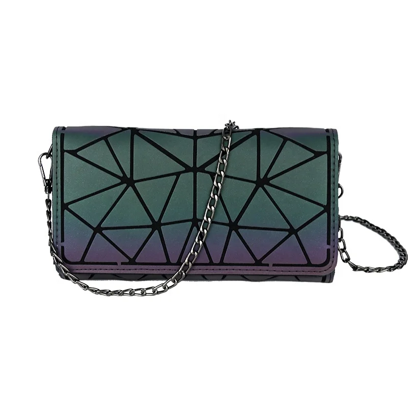 Reflective PU Purses Chain Crossbody Luminous Geometric Wallet For Ladies, Luminous color
Reflective PU Purses Chain Crossbody Luminous Geometric Wallet For Ladies, Luminous color
