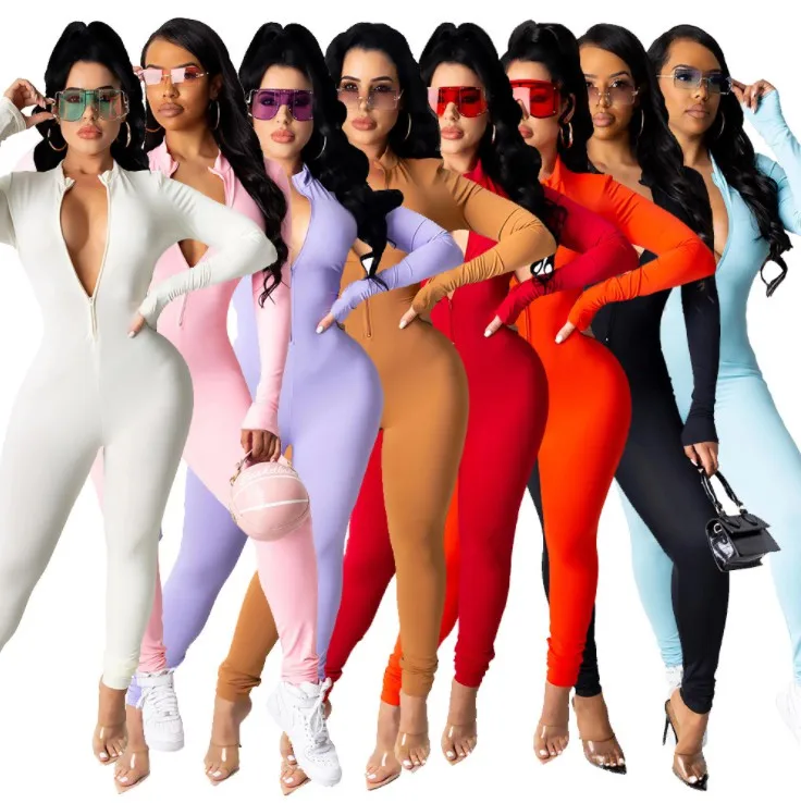 Long Sleeve Sexy Jumpsuits Women Stretch Overall Invisible Zip Casual One Piece Tight Casual Rompers Jumpsuit
Long Sleeve Sexy Jumpsuits Women Stretch Overall Invisible Zip Casual One Piece Tight Casual Rompers Jumpsuit