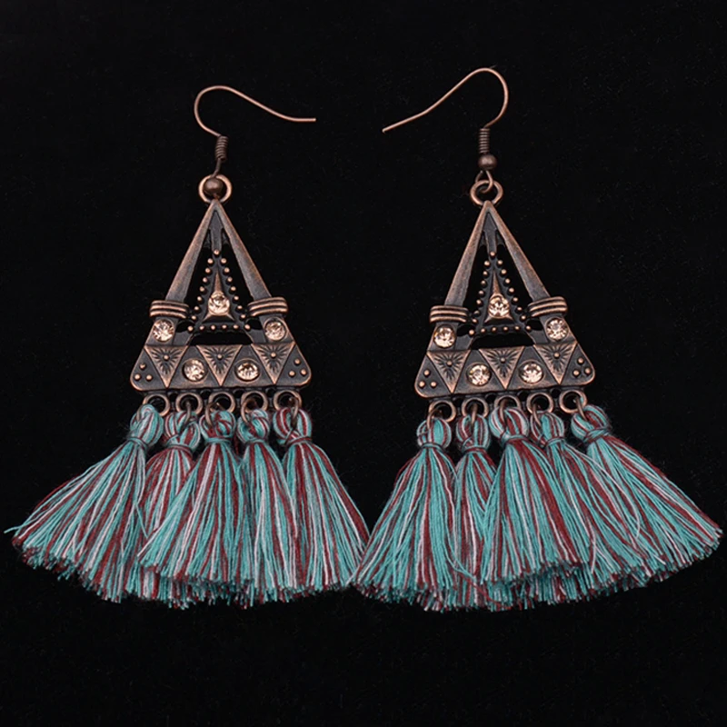 7 Colors New Arrive Ethnic Style Women Girls Multicolor Cotton Thread Hanging Fan Shaped Tassel Earrings For Young Lady, Color plated as shown
7 Colors New Arrive Ethnic Style Women Girls Multicolor Cotton Thread Hanging Fan Shaped Tassel Earrings For Young Lady, Color plated as shown