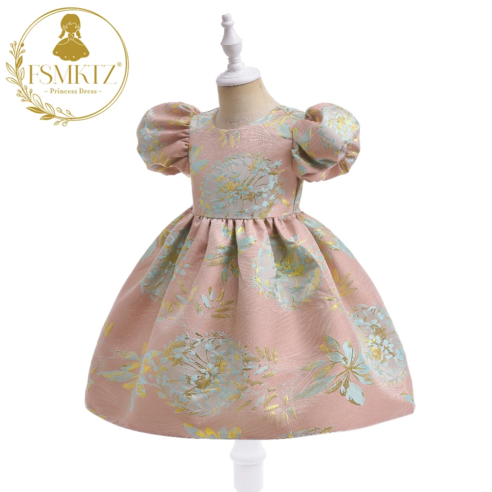 

FSMKTZ Latest Hot Sale Flower Dress for Girls Carnival Children Wear Party Formal Dress for Kids