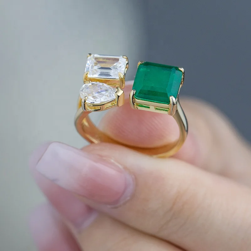 925 Sterling Silver Jewelry Baguette Teardrop Zircon Emerald Engagement Wedding Ring Custom Open Ring Fashion Jewelry Rings
925 Sterling Silver Jewelry Baguette Teardrop Zircon Emerald Engagement Wedding Ring Custom Open Ring Fashion Jewelry Rings