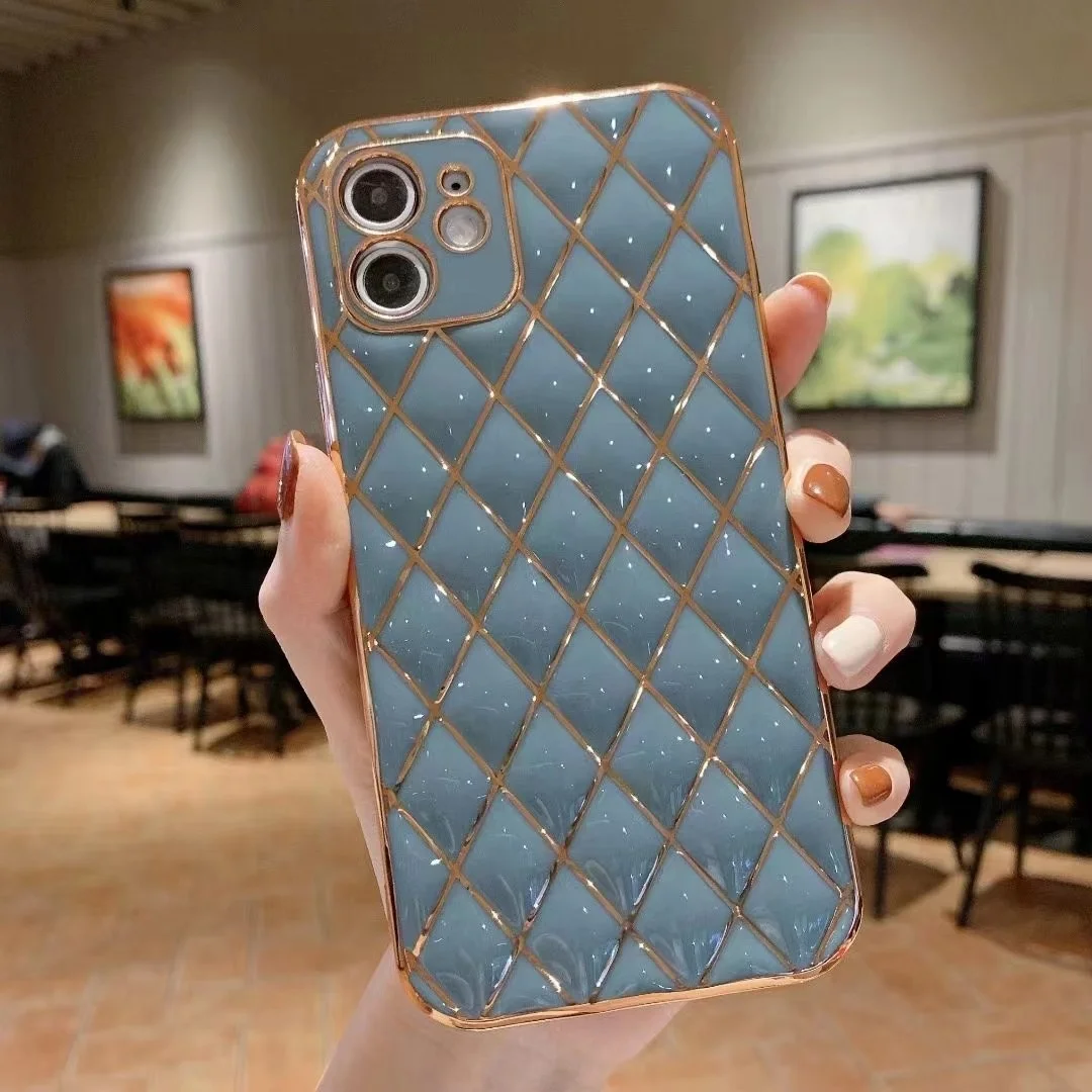 Grid Plating Gold Phone Case For iPhone 12 Mini 11 Pro XS Max 8 7 Plus XR X Silicone Back Cover
Grid Plating Gold Phone Case For iPhone 12 Mini 11 Pro XS Max 8 7 Plus XR X Silicone Back Cover