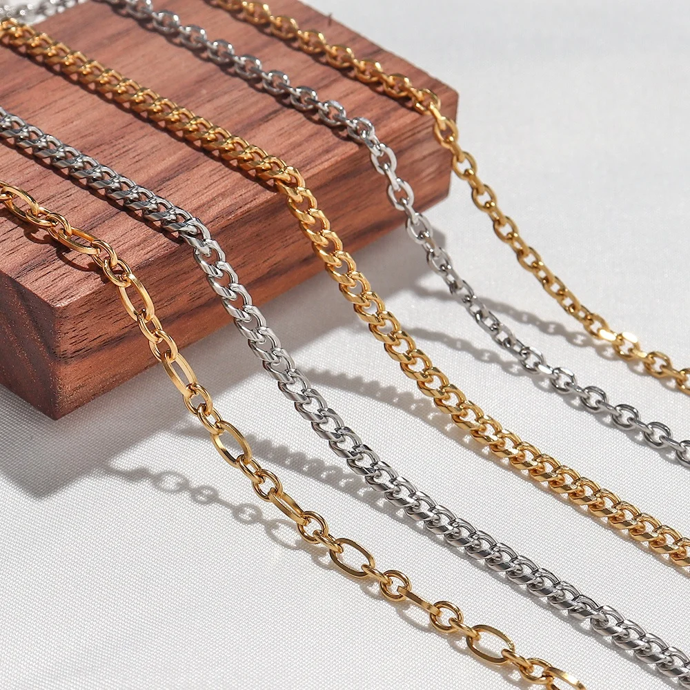 18K Gold Silver Stainless Steel Chain Coin Flower non tarnish Jewelry Chunky Chain Cuban Link Necklace
18K Gold Silver Stainless Steel Chain Coin Flower non tarnish Jewelry Chunky Chain Cuban Link Necklace