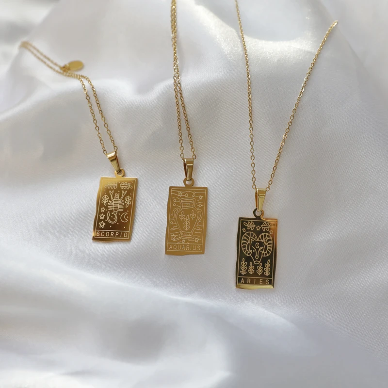 Macoco 12 Zodiac Constellation Necklace Stainless Steel Gold Plated Necklace Fashion Gold Necklace
Macoco 12 Zodiac Constellation Necklace Stainless Steel Gold Plated Necklace Fashion Gold Necklace