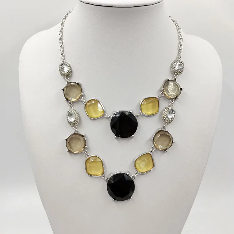 AS New colorful artificial gemstone necklace double bib jewellery, Orange, hole blue, pure white, rose red
AS New colorful artificial gemstone necklace double bib jewellery, Orange, hole blue, pure white, rose red
