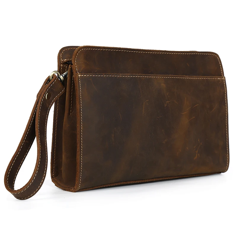 Tiding Custom Vintage Style Handmade Men Genuine Leather Clutch Bag Crazy Horse Leather Brown Clutch Wallet, Customized color
Tiding Custom Vintage Style Handmade Men Genuine Leather Clutch Bag Crazy Horse Leather Brown Clutch Wallet, Customized color