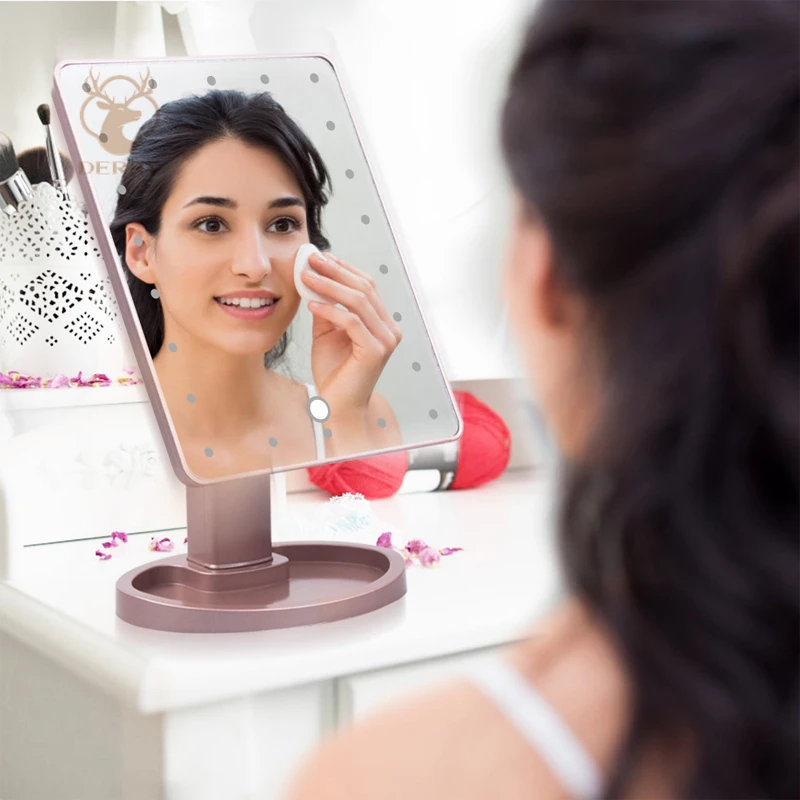 Deery Beauty Dimmable Touch Screen Tabletop Cosmetic Mirror 180 Degree Rotation led makeup mirror with lights and magnification, Pink white black
Deery Beauty Dimmable Touch Screen Tabletop Cosmetic Mirror 180 Degree Rotation led makeup mirror with lights and magnification, Pink white black