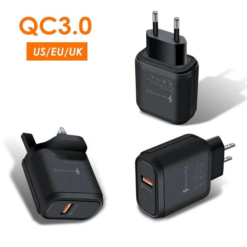 Wholesale EU US UK Plug QC3.0 USB Portable Fast Charging Travel Wall Charger Mobile Phone Adapter High Quality for charging
Wholesale EU US UK Plug QC3.0 USB Portable Fast Charging Travel Wall Charger Mobile Phone Adapter High Quality for charging