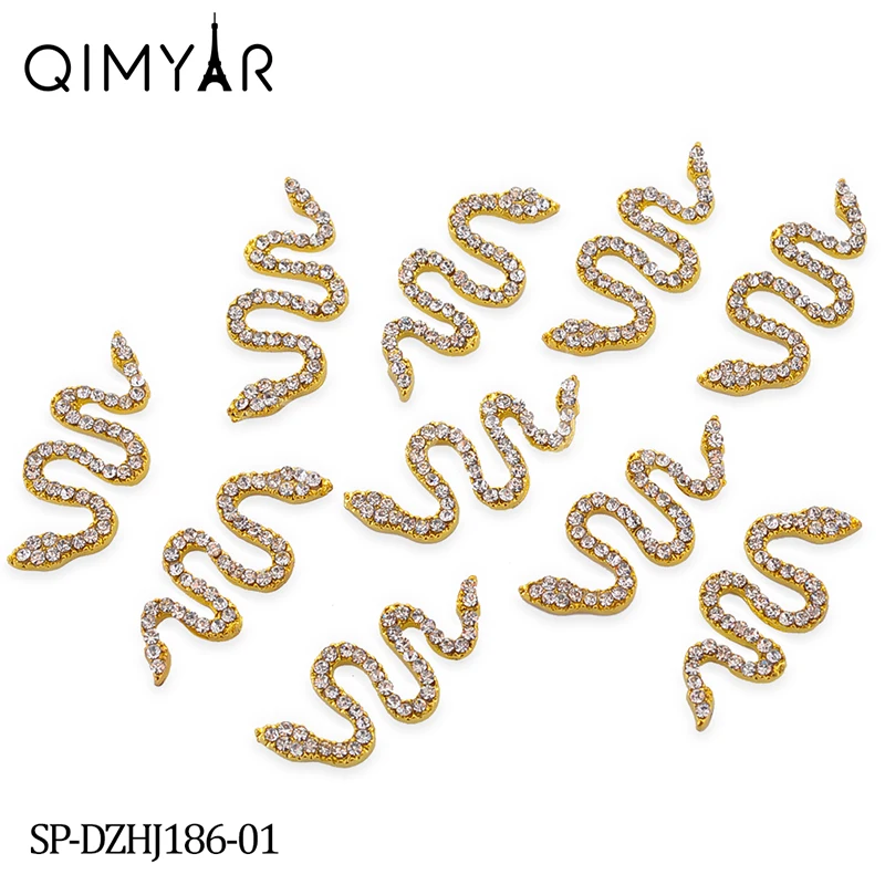 New Arrival 3D Nail Art DIY Alloy Metal Crystal Zircon Snake Nail Charms For Nail Decorations, As the picture
New Arrival 3D Nail Art DIY Alloy Metal Crystal Zircon Snake Nail Charms For Nail Decorations, As the picture