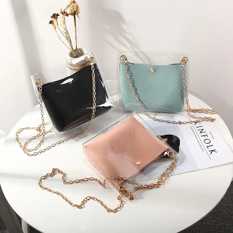 Wholesale Clear Transparent bags PU Shoulder Bags Women Jelly Bags Small Jelly Purse Beach Transparent Handbags for lady
Wholesale Clear Transparent bags PU Shoulder Bags Women Jelly Bags Small Jelly Purse Beach Transparent Handbags for lady