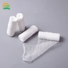 Disposable medical emergency first aid natural cotton mesh bandages roll