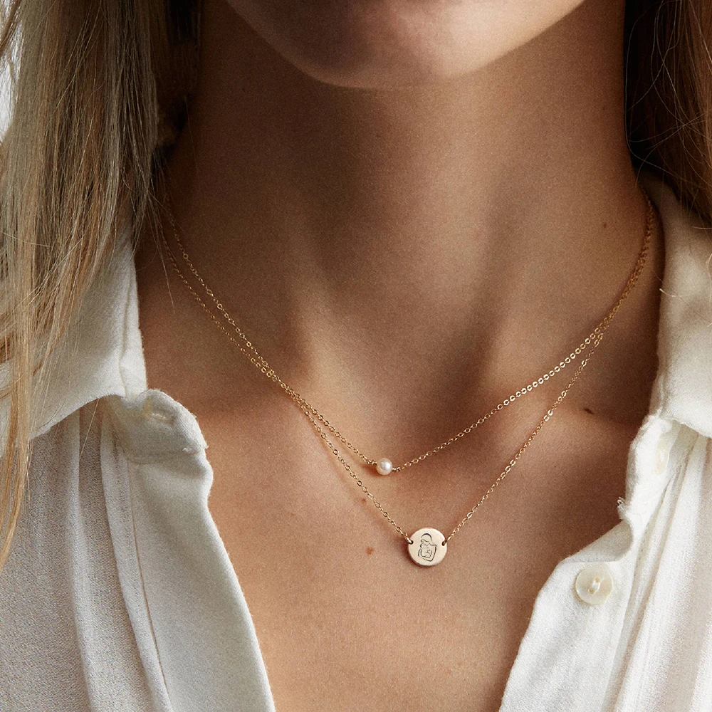 Minimalist Stainless Steel Mother Baby Love Family Memory Personalized Custom Pendant Accessories Jewelry Gift for Mother, Rose gold/14k gold/silver color
Minimalist Stainless Steel Mother Baby Love Family Memory Personalized Custom Pendant Accessories Jewelry Gift for Mother, Rose gold/14k gold/silver color