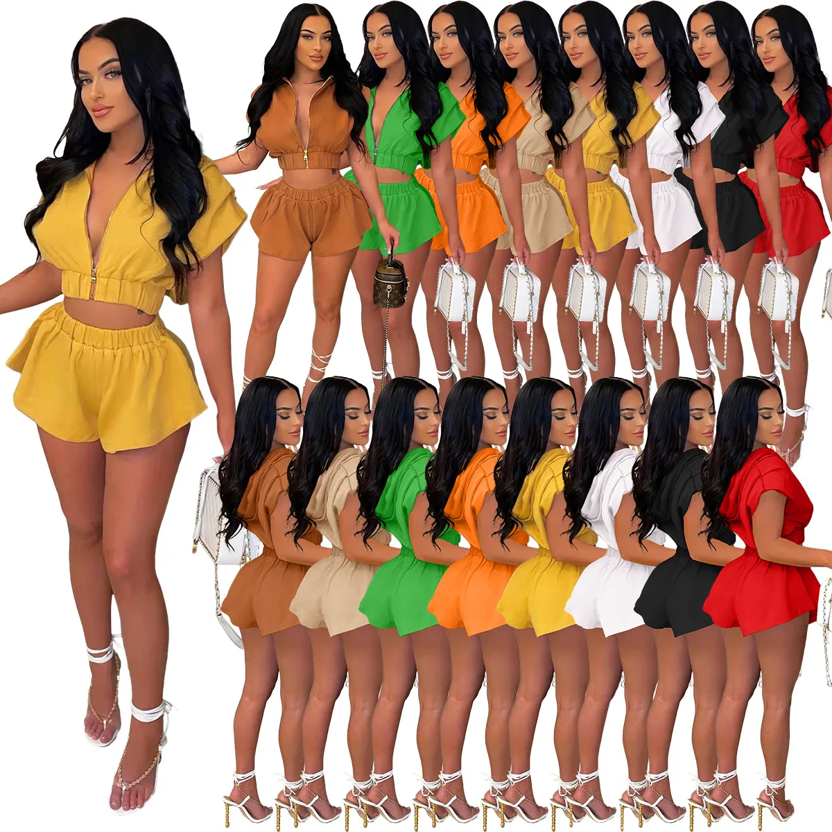 2022 New Arrivals Hoodie Zipper Crop Top Casual Biker Shorts Outfits Two Piece Set Summer Clothes
2022 New Arrivals Hoodie Zipper Crop Top Casual Biker Shorts Outfits Two Piece Set Summer Clothes