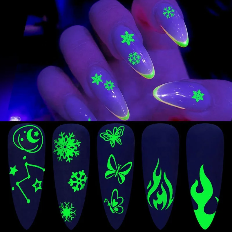 GREENKEM 3D Leaf Flower Butterfly Design Shinning Glitter Decoration Manicures Tips Summer Luminous Effect Nail Art Sticker, Picture shows
GREENKEM 3D Leaf Flower Butterfly Design Shinning Glitter Decoration Manicures Tips Summer Luminous Effect Nail Art Sticker, Picture shows
