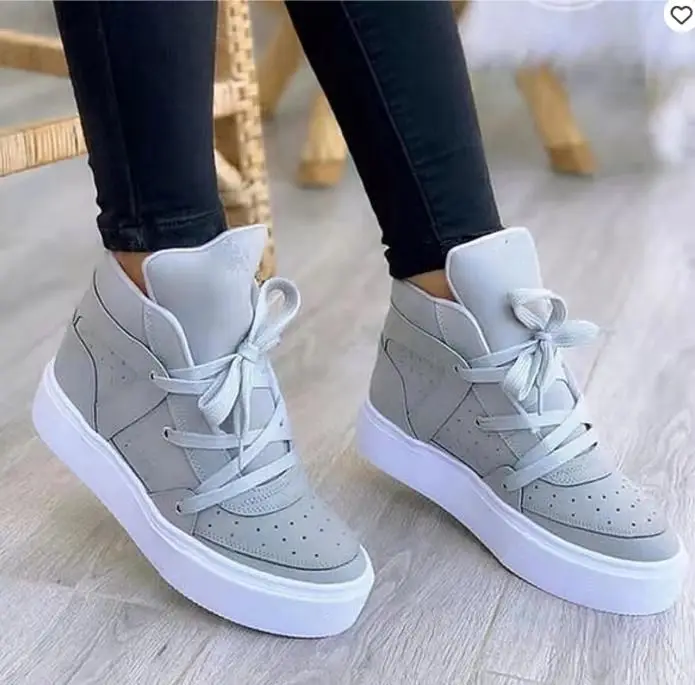 Autumn and winter new lady sneaker thick bottom women breathable board shoe, Grey
Autumn and winter new lady sneaker thick bottom women breathable board shoe, Grey