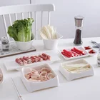Unbreakable Hotpot restaurant square melamine white food box cheap wholesale plate melamine ware