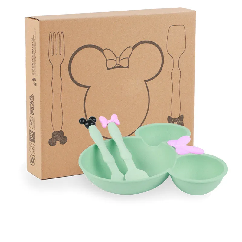 Cute Mickey Tableware Cartoon Fork Spoon Fruit Bowl 3-Piece Wheat Straw Children Bowl Set, Pink/green/blue/natural
Cute Mickey Tableware Cartoon Fork Spoon Fruit Bowl 3-Piece Wheat Straw Children Bowl Set, Pink/green/blue/natural