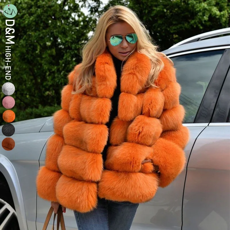 D&M High Quality Winter Abrigo Women Imitations Fox Fur Jacket 2021 New Design Warm Outerwear Female Long Plus Size Fur Coat, Customized color
D&M High Quality Winter Abrigo Women Imitations Fox Fur Jacket 2021 New Design Warm Outerwear Female Long Plus Size Fur Coat, Customized color