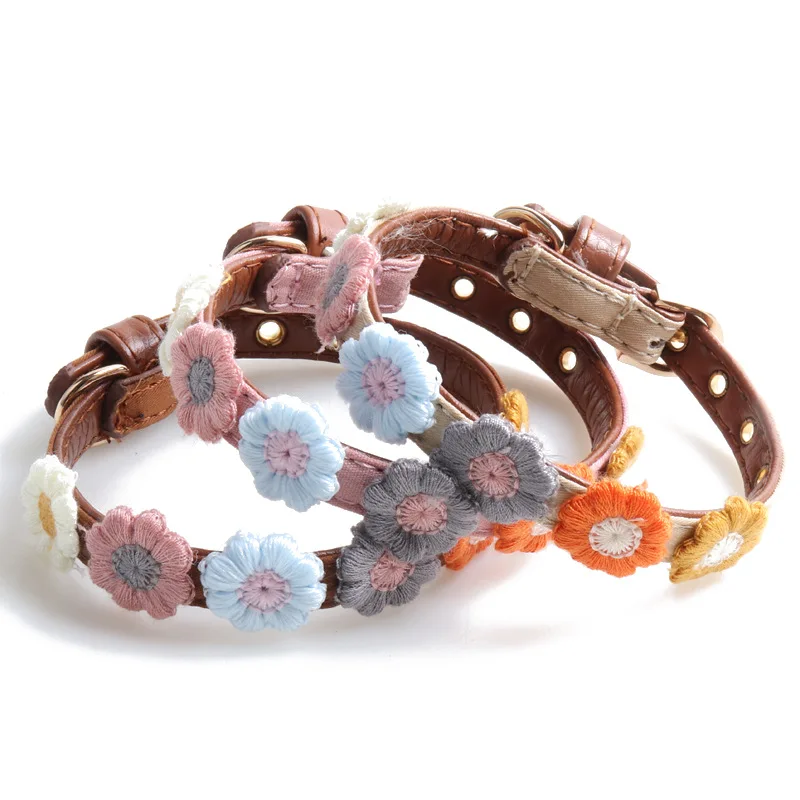 2021 New Pet Products Flower Dog Collar Metal Buckle PU Leather Dog Collar Adjustable PU Dog Collar
2021 New Pet Products Flower Dog Collar Metal Buckle PU Leather Dog Collar Adjustable PU Dog Collar