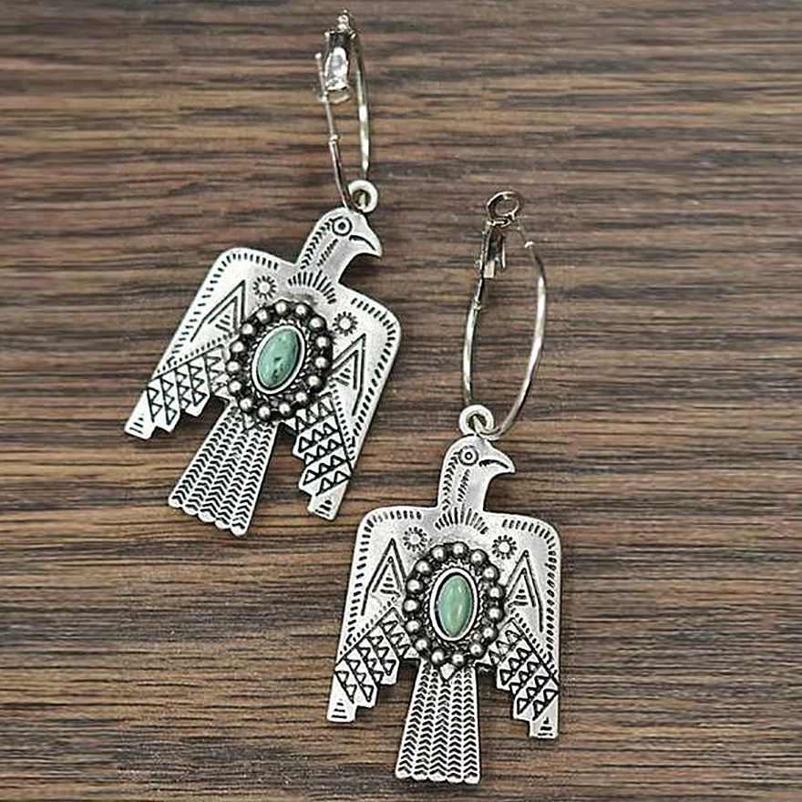 CAOSHI Vintage Retro Birds Shaped Dangling Earrings Alloy Jewelry Old Silver Plated Green Opal Ethnic Earring for Women
CAOSHI Vintage Retro Birds Shaped Dangling Earrings Alloy Jewelry Old Silver Plated Green Opal Ethnic Earring for Women