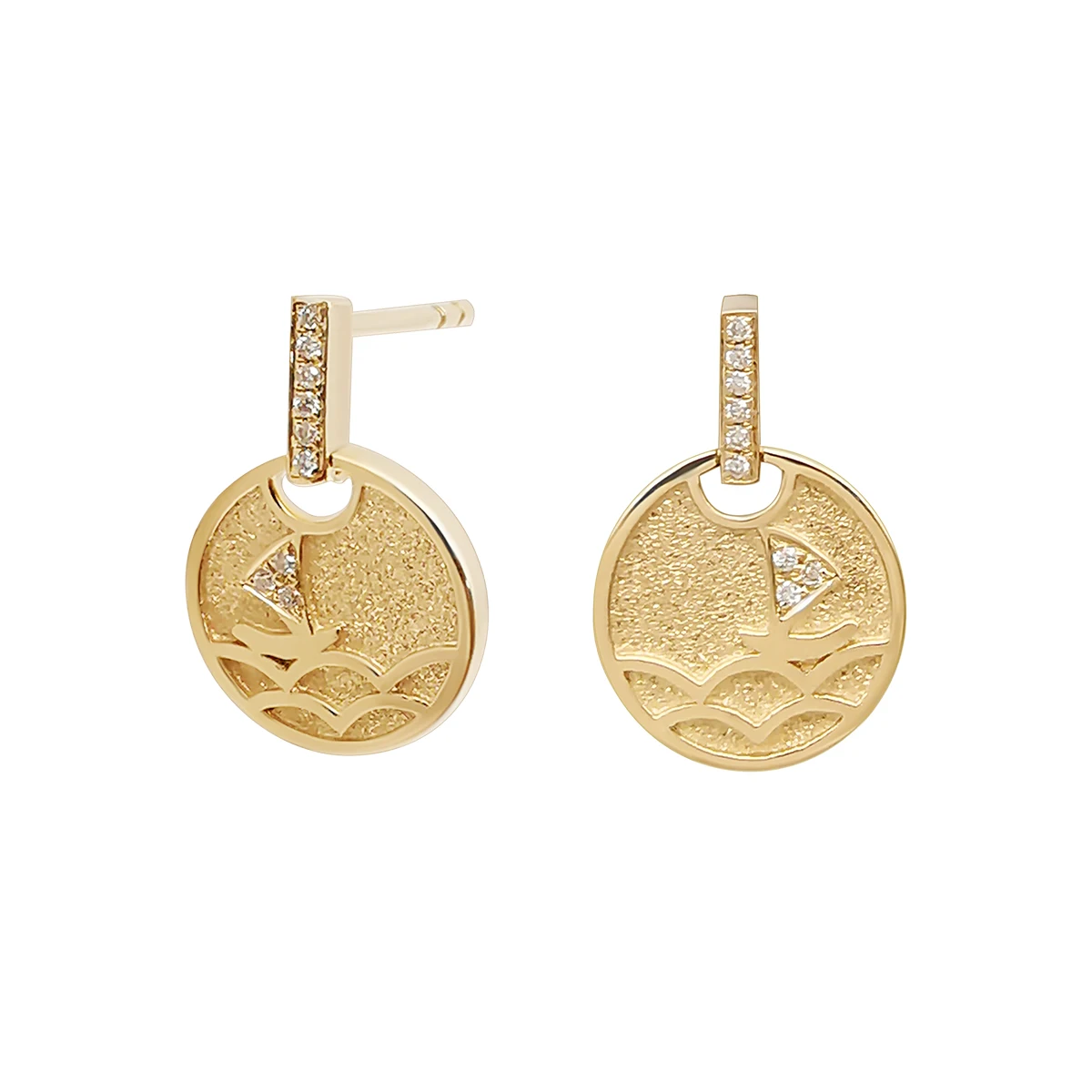 Fashion Sailing Round Card 18K Real Gold Earrings Wholesale Jewelry Women Earring Drops Diamond Elegant 18K Yellow Gold Earrings
Fashion Sailing Round Card 18K Real Gold Earrings Wholesale Jewelry Women Earring Drops Diamond Elegant 18K Yellow Gold Earrings