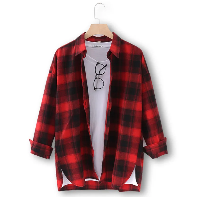 Cotton Women Blouse Shirt Plaid 2021 Loose Casual Plaid Long sleeve Large size Tops Womens, As pic
Cotton Women Blouse Shirt Plaid 2021 Loose Casual Plaid Long sleeve Large size Tops Womens, As pic