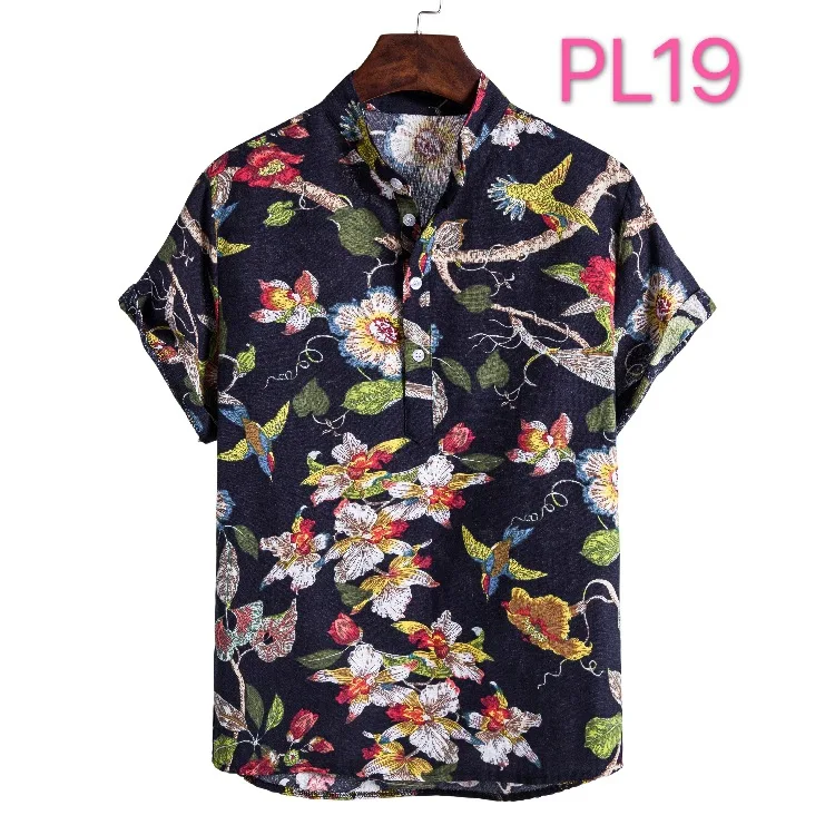 MOQ 1PC Short-sleeved cotton/Linen Shirt Ethnic Style Floral The Beach Vacation Printed Men's Shirts, Picture shows
MOQ 1PC Short-sleeved cotton/Linen Shirt Ethnic Style Floral The Beach Vacation Printed Men's Shirts, Picture shows
