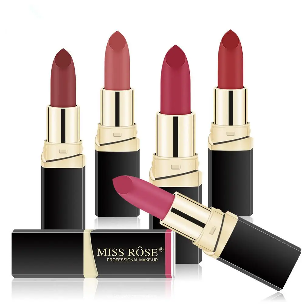 Miss Rose Lipstick Matte long lasting Moisturizing Black Tube Cream Matte Lipstick, 12 color
Miss Rose Lipstick Matte long lasting Moisturizing Black Tube Cream Matte Lipstick, 12 color