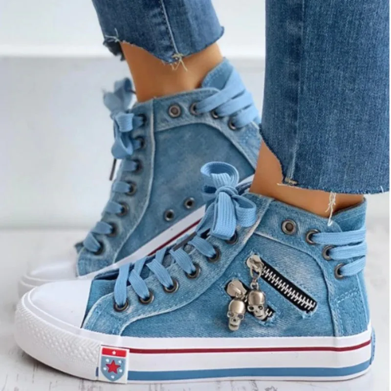 chunky sneakers 2021 Spring and autumn lace up fashion zipper flat bottom leisure high top canvas shoes women's single shoes
chunky sneakers 2021 Spring and autumn lace up fashion zipper flat bottom leisure high top canvas shoes women's single shoes