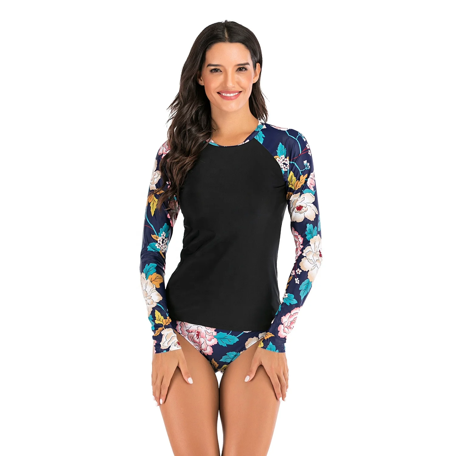 AOSHILI Long Sleeve Two Pieces Quick Dry Rush Guard Rashguard Floral Fashion Breathable Spandex Rash Guard For Women
AOSHILI Long Sleeve Two Pieces Quick Dry Rush Guard Rashguard Floral Fashion Breathable Spandex Rash Guard For Women