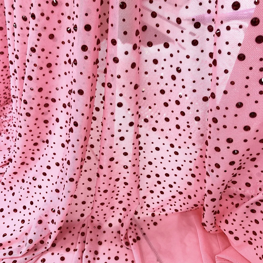 F007 Fashion style bling rhinestone elastic fabric crystal stretchable rhinestone chiffon mesh 
F007 Fashion style bling rhinestone elastic fabric crystal stretchable rhinestone chiffon mesh