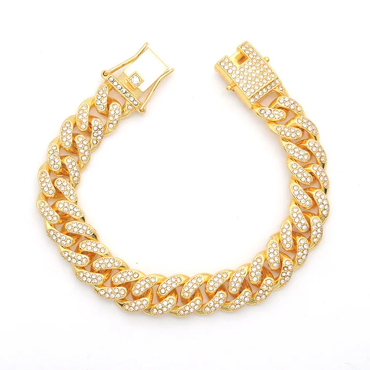 Fashion Iced Out 18K Gold Plated Zirconia Cuban Link Chain Braceletc For Punk Mens Jewelry Gift
Fashion Iced Out 18K Gold Plated Zirconia Cuban Link Chain Braceletc For Punk Mens Jewelry Gift
