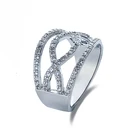 Rhodium Plating Cubic Zircon Rhodium Plated Supplier Wholesale Women Rhodium Plating Micro Pave Cubic Zircon Ring