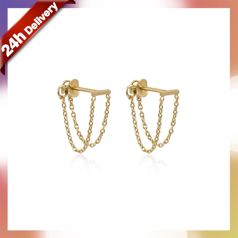 Dylam Hot High Quality Long Chain Stainless Steel Earring 18K Gold Plated Stud Drop Link Earrings Jewelry For Women Party 2020
Dylam Hot High Quality Long Chain Stainless Steel Earring 18K Gold Plated Stud Drop Link Earrings Jewelry For Women Party 2020