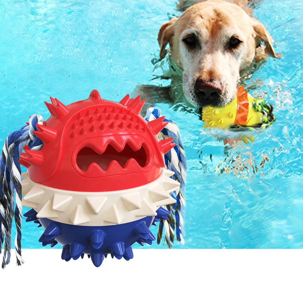 TPR Pet Feeder Tooth Cleaning Floating Water Leaking Ball Creative Dog Chew Voice Toy Iq Training Ball Squeeky Dog Toy
TPR Pet Feeder Tooth Cleaning Floating Water Leaking Ball Creative Dog Chew Voice Toy Iq Training Ball Squeeky Dog Toy