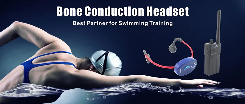 10*Wireless Bone Conduction Headphones Receiver 1*Swimming Communication Walkie Talkie Open Ear Headsets - ANKUX.COM