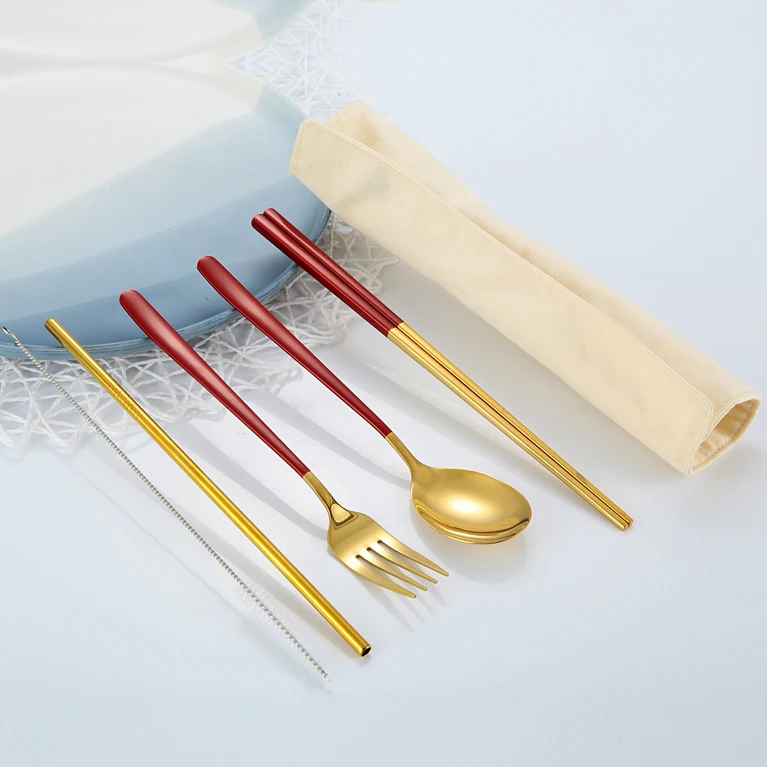 Eco Friendly Portable Stainless Steel 18/10 Outdoor picnic Cutlery Set Camping Straws spoon fork set
Eco Friendly Portable Stainless Steel 18/10 Outdoor picnic Cutlery Set Camping Straws spoon fork set