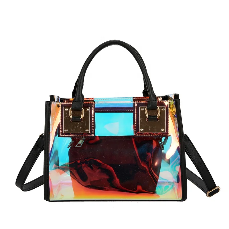Women shoulder crossbody transparent pu laser pvc jelly bag, Black/white/silver/gold/pink/blue
Women shoulder crossbody transparent pu laser pvc jelly bag, Black/white/silver/gold/pink/blue
