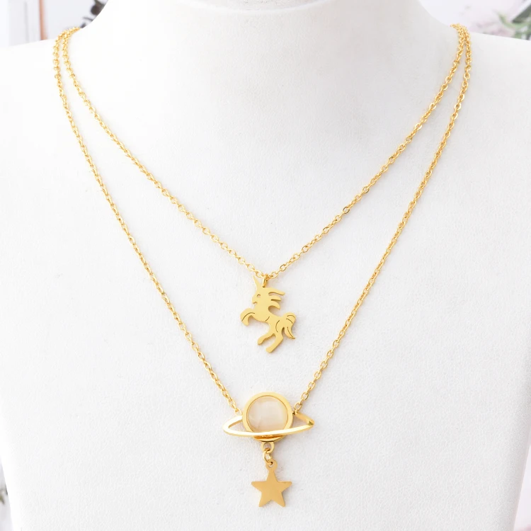 Qings High Quality Stainless Steel Unicorn Planet Natural Stone Planet Zodiac Necklace
Qings High Quality Stainless Steel Unicorn Planet Natural Stone Planet Zodiac Necklace