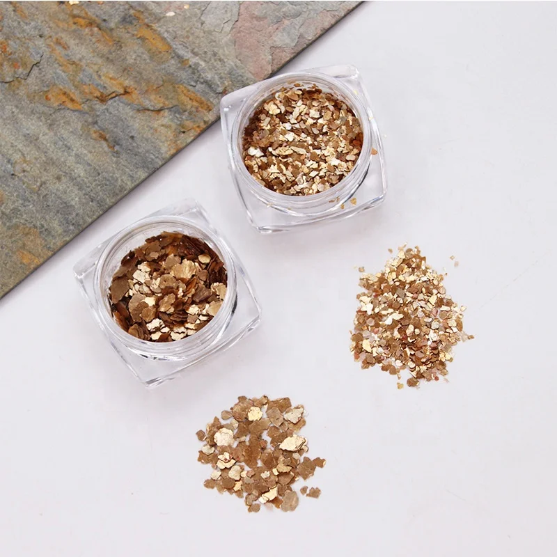 Nail Art Mineral Copper Gold Piece Metal Rock Piece Marshmallow Powder Natural Mica Piece Nail Sequins
Nail Art Mineral Copper Gold Piece Metal Rock Piece Marshmallow Powder Natural Mica Piece Nail Sequins